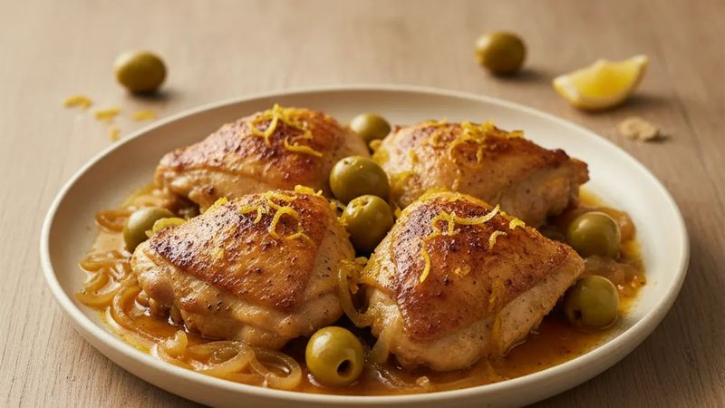 Poulet au citron confit et olives